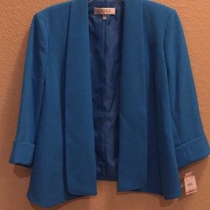 Kasper NWT turquoise swing jacket; 3/4 sleeves